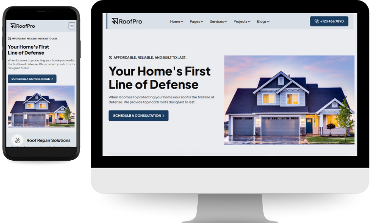 website example on monitor